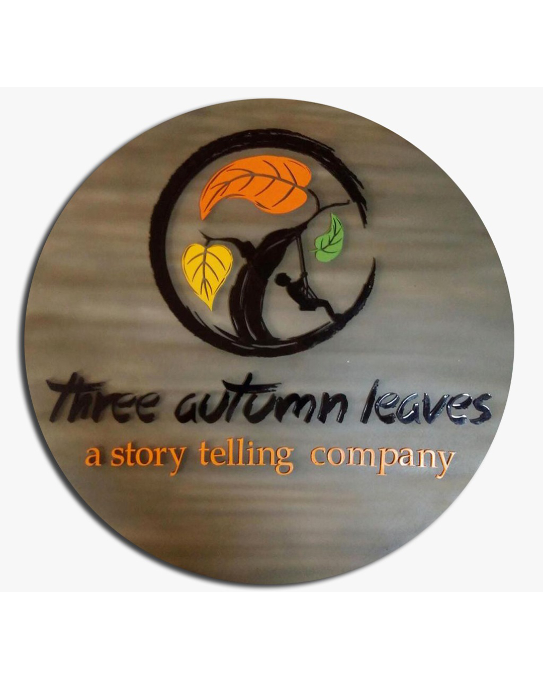 Riddhi Siddhi Art Creations - Oval Dark Wood Etched Nameplate